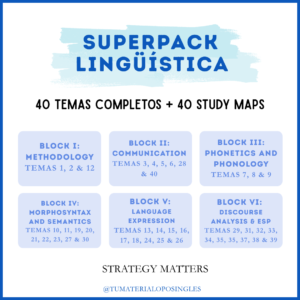 SUPERPACK LINGÜÍSTICA (BLOQUES I–VI): 40 TEMAS + 40 STUDY MAPS