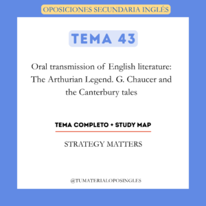Tema 43 - Oral transmission of English literature: The Arthurian Legend. Chaucer and the Canterbury tales + Study Map