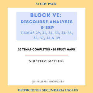 BLOQUE VI (DISCOURSE ANALYSIS & ESP): TEMAS 29, 31, 32, 33, 34, 35, 36, 37, 38 & 39