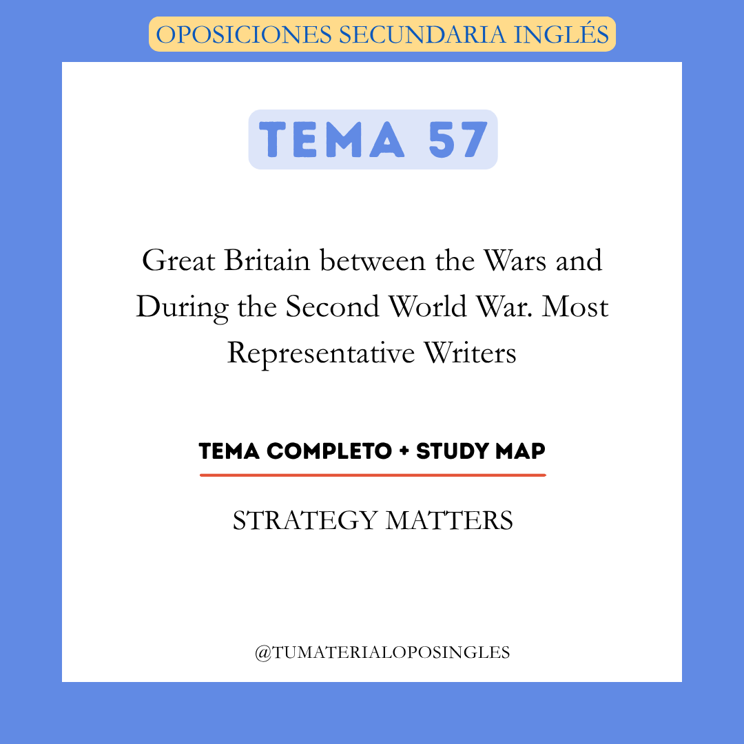 Tema 57 - Great Britain between the Wars and during the Second World War. Most Representative Writers + Study Map