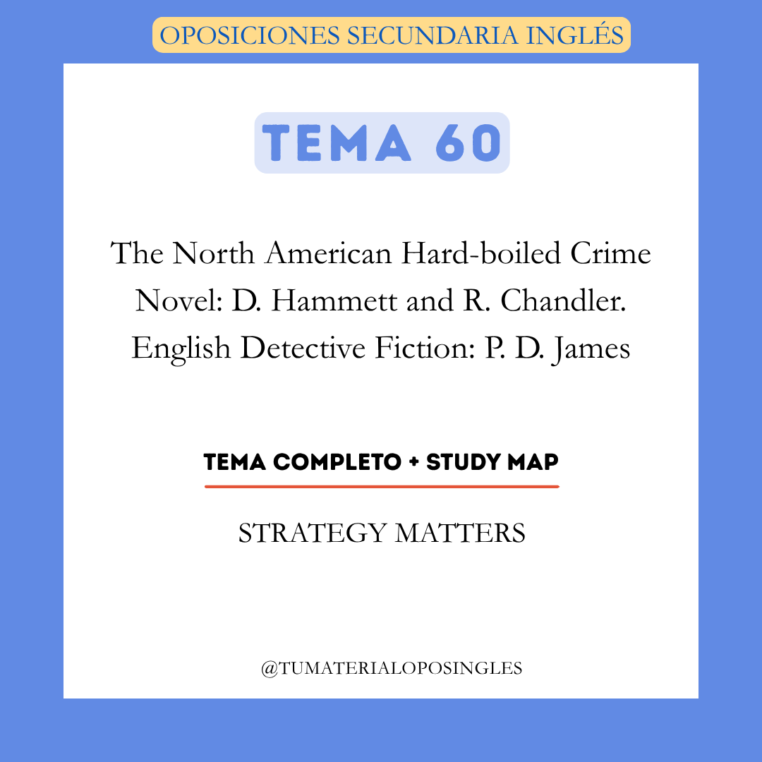 Tema 60 - The North American Hard-boiled Crime Novel: D. Hammett and R. Chandler. English Detective Fiction: P. D. James + Study Map