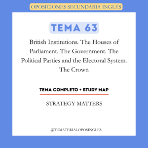 Tema 63 - British Institutions. The Houses of Parliament. The Government. The Political Parties and the Electoral System. The Crown + Study Map