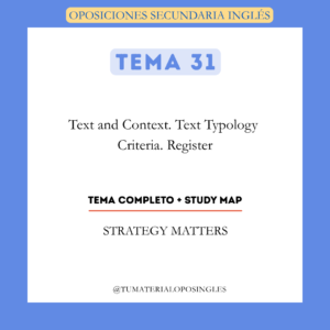 Tema 31 - Text and Context. Text Typology  Criteria. Register + Study Map
